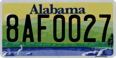 AL license plate 8AF0027