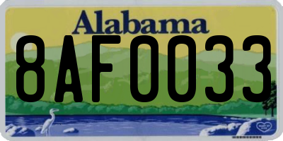 AL license plate 8AF0033
