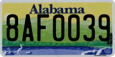 AL license plate 8AF0039