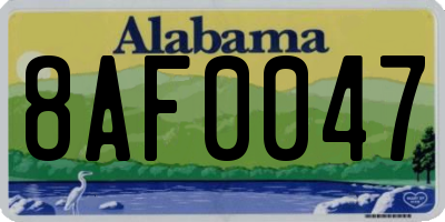 AL license plate 8AF0047
