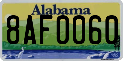 AL license plate 8AF0060