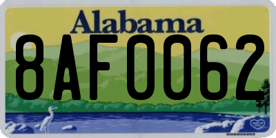AL license plate 8AF0062