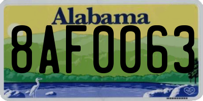 AL license plate 8AF0063