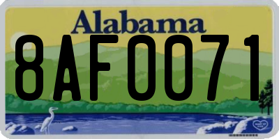 AL license plate 8AF0071