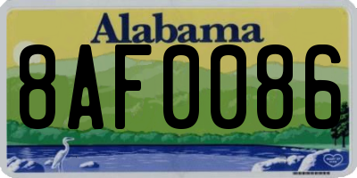 AL license plate 8AF0086