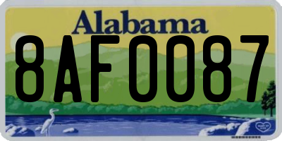 AL license plate 8AF0087