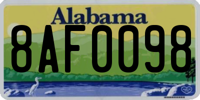 AL license plate 8AF0098