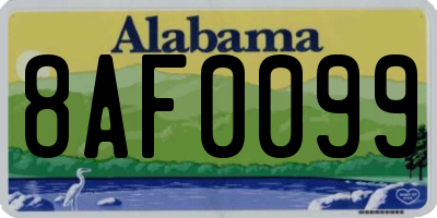 AL license plate 8AF0099