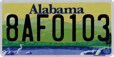 AL license plate 8AF0103