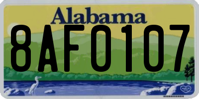 AL license plate 8AF0107