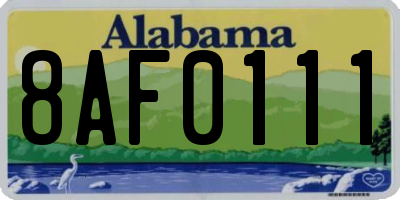 AL license plate 8AF0111