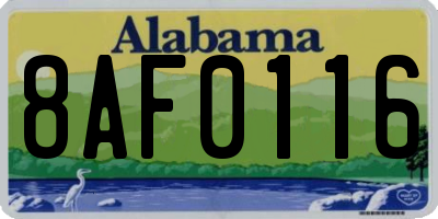 AL license plate 8AF0116