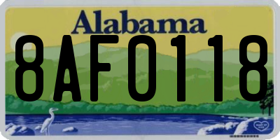 AL license plate 8AF0118