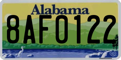 AL license plate 8AF0122
