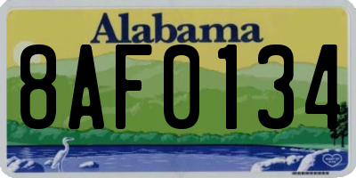 AL license plate 8AF0134