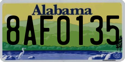 AL license plate 8AF0135