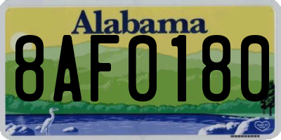 AL license plate 8AF0180