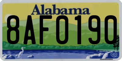 AL license plate 8AF0190
