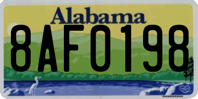 AL license plate 8AF0198