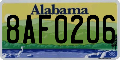 AL license plate 8AF0206
