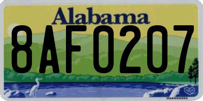 AL license plate 8AF0207