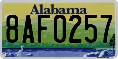 AL license plate 8AF0257