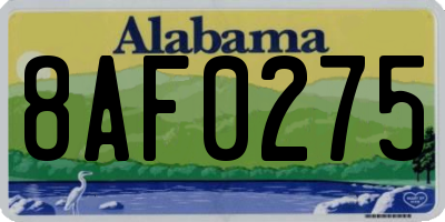 AL license plate 8AF0275