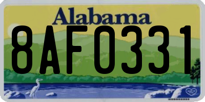 AL license plate 8AF0331