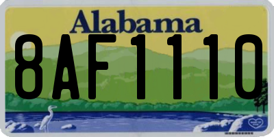 AL license plate 8AF1110