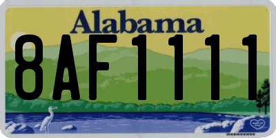 AL license plate 8AF1111