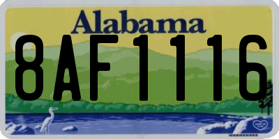AL license plate 8AF1116