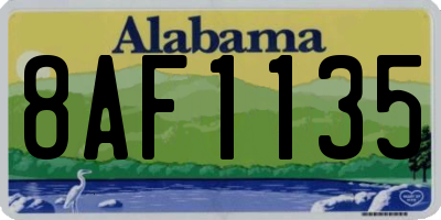 AL license plate 8AF1135
