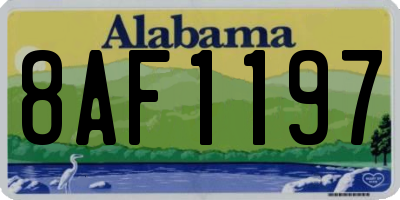 AL license plate 8AF1197