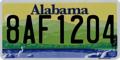 AL license plate 8AF1204