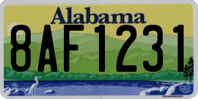 AL license plate 8AF1231