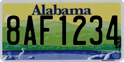 AL license plate 8AF1234
