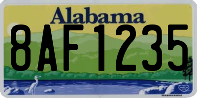 AL license plate 8AF1235