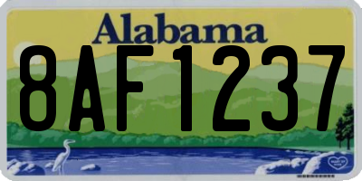 AL license plate 8AF1237