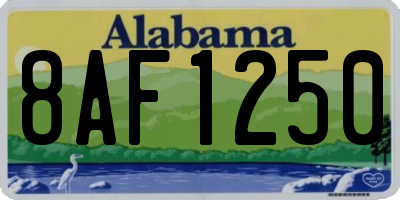 AL license plate 8AF1250