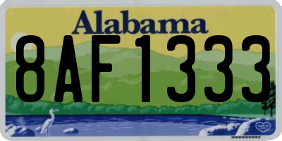 AL license plate 8AF1333
