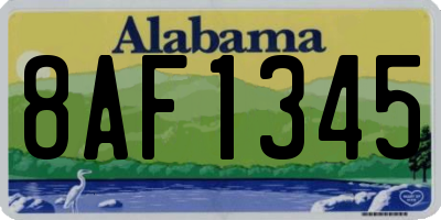 AL license plate 8AF1345