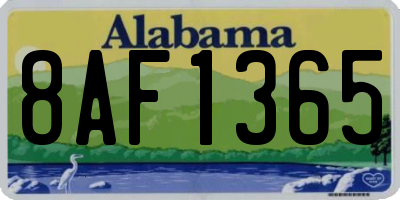 AL license plate 8AF1365