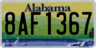 AL license plate 8AF1367