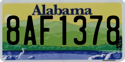 AL license plate 8AF1378