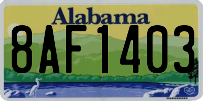 AL license plate 8AF1403