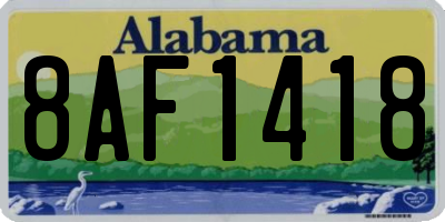 AL license plate 8AF1418