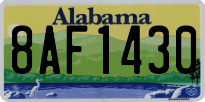 AL license plate 8AF1430