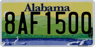 AL license plate 8AF1500