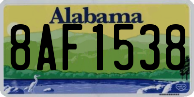 AL license plate 8AF1538