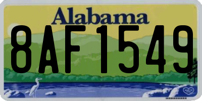 AL license plate 8AF1549